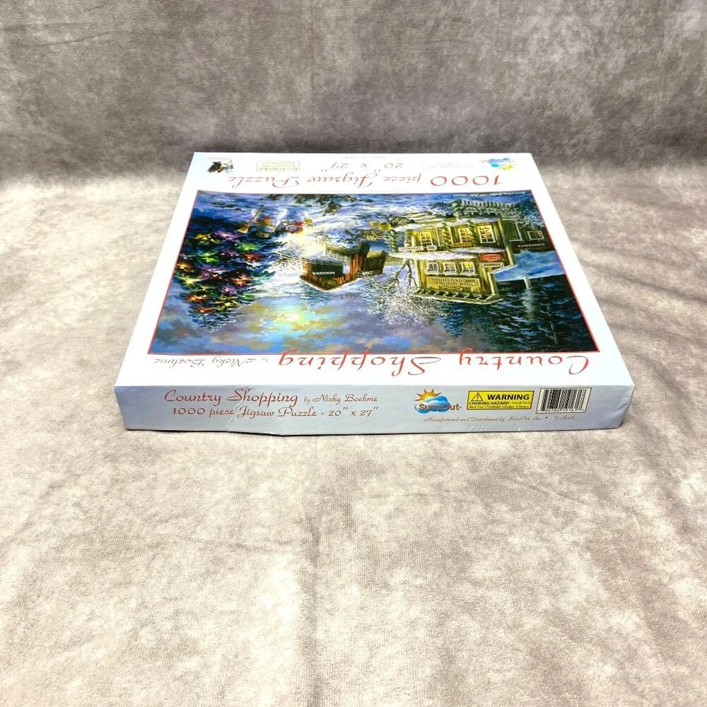 Country Shopping 1000 Piece Jigsaw Puzzle By Nicky Boehme SunsOut Complete